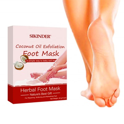 Private label Coconut Oil Exfoliation Foot Mask Foot Peel Mask