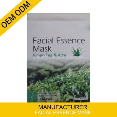 OEM beauty silk whitening green tea and aloe facial essence mask privatd supple