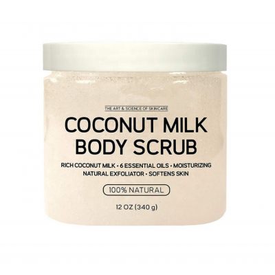 oem private label natural exfoliating skin care face/body Coconut milk scrub